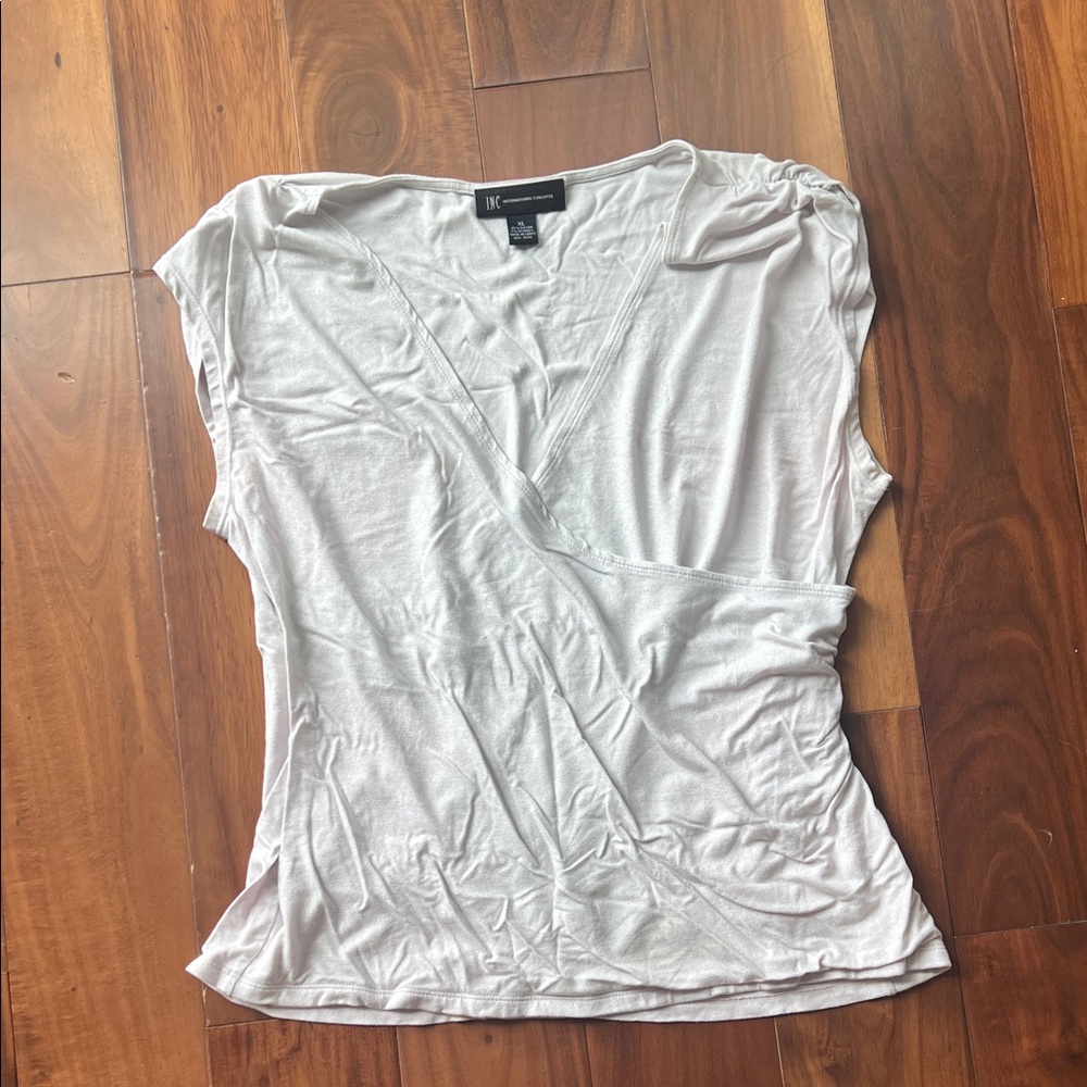 Elegant silver Wrap Top